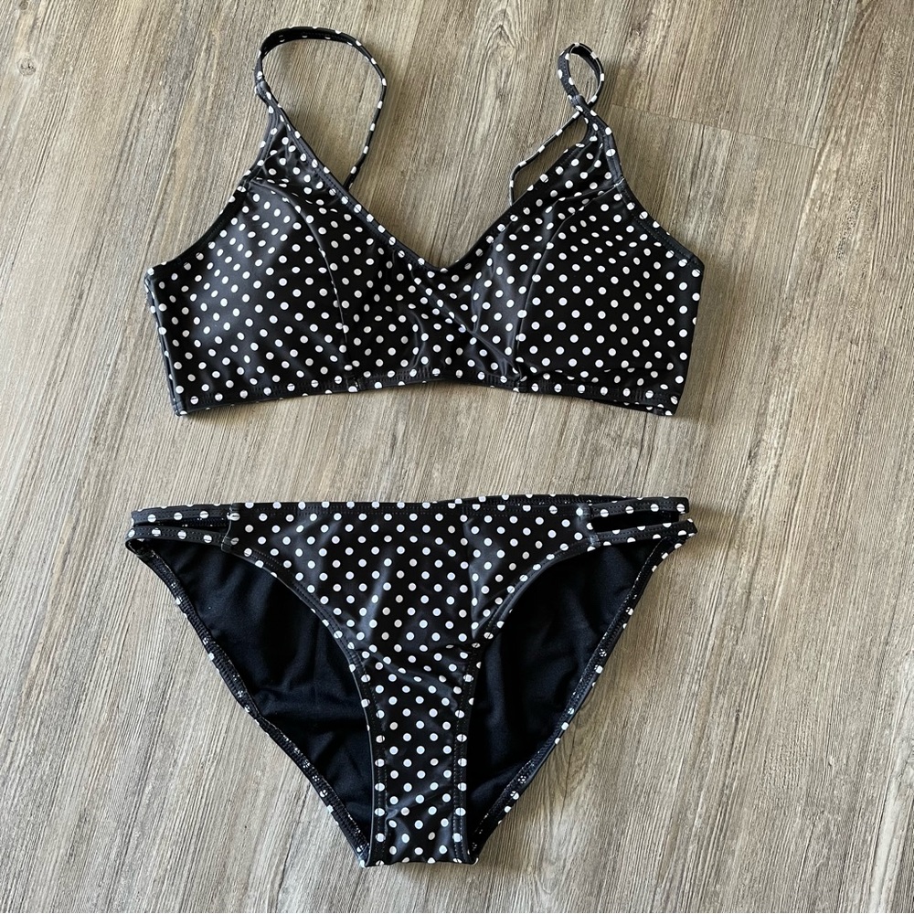 Polka Dot Black Bikini Set